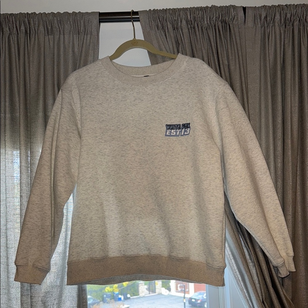 White Fox Heather Gray Crewneck Sweater